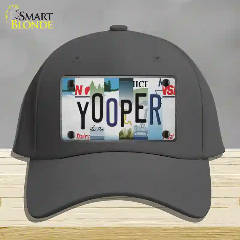 Yooper Strip Art Novelty License Plate Hat Tag Cotton / Charcoal