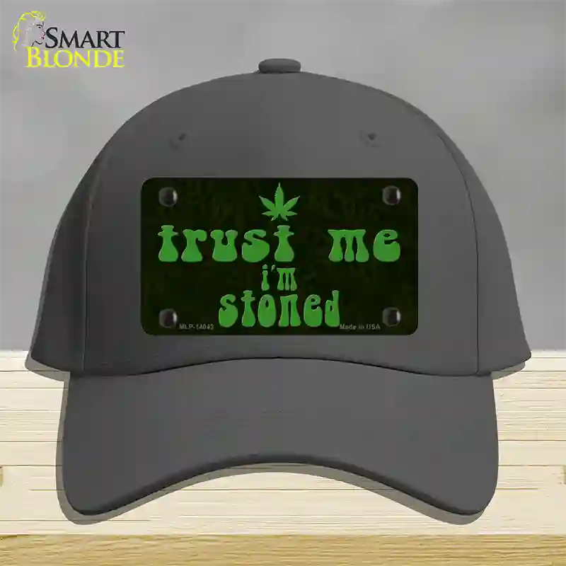 Trust Me Stoned Novelty License Plate Hat Cotton / Charcoal