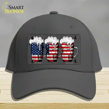 Three Beers America Novelty License Plate Hat Cotton / Charcoal