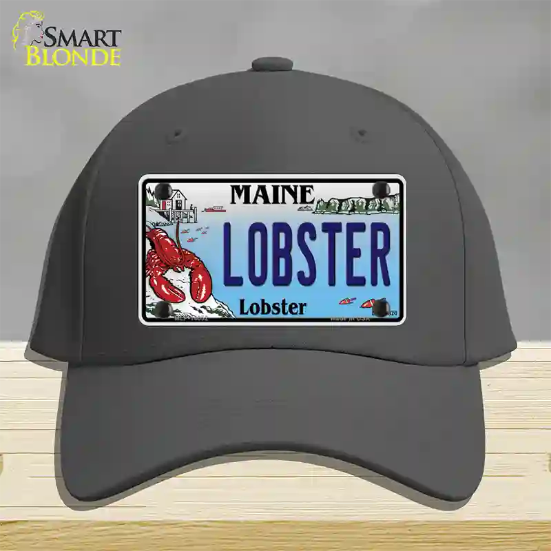 Lobster Maine Lobster Novelty License Plate Hat Cotton / Charcoal