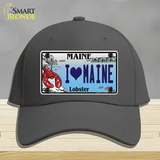 I Heart Maine Lobster Novelty License Plate Hat Cotton / Charcoal