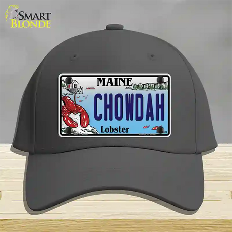 Chowdah Maine Lobster Novelty License Plate Hat Cotton / Charcoal