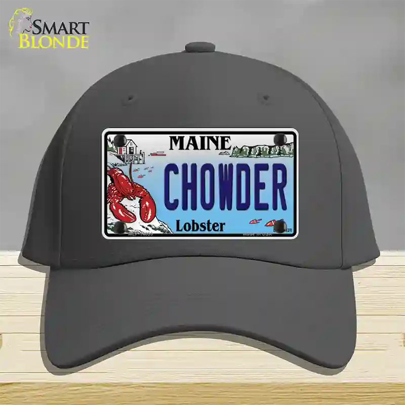 Chowder Maine Lobster Novelty License Plate Hat Cotton / Charcoal