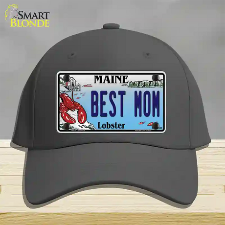 Best Mom Maine Lobster Novelty License Plate Hat Cotton / Charcoal