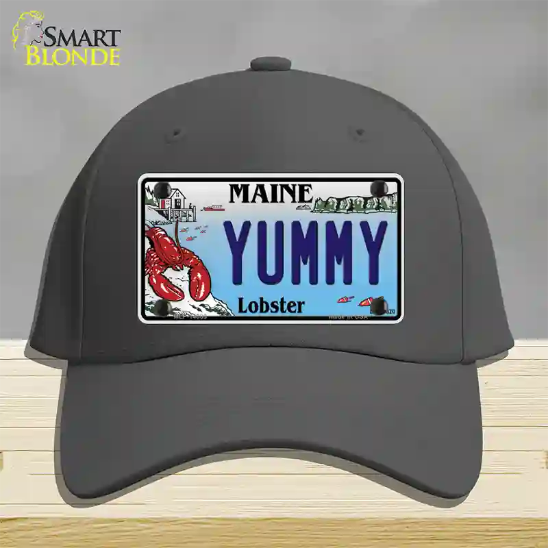 Yummy Maine Lobster Novelty License Plate Hat Cotton / Charcoal