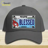 Blessed Maine Lobster Novelty License Plate Hat Cotton / Charcoal