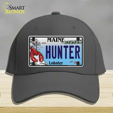 Hunter Maine Lobster Novelty License Plate Hat Cotton / Charcoal