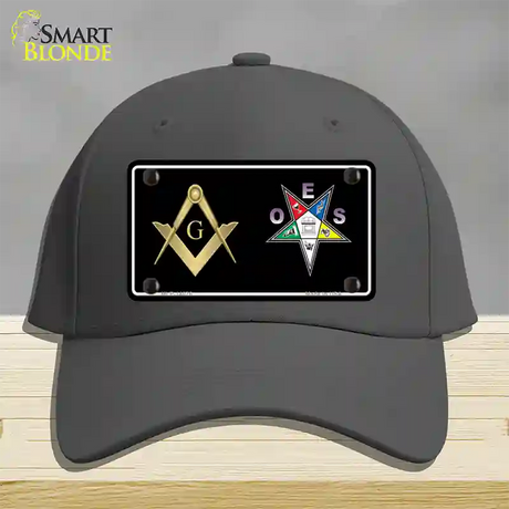 Free Mason OES Novelty License Plate Hat Cotton / Charcoal