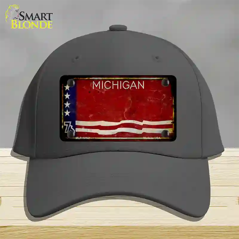 Rusty Michigan Bicentennial 76 Novelty License Plate Hat Cotton / Charcoal