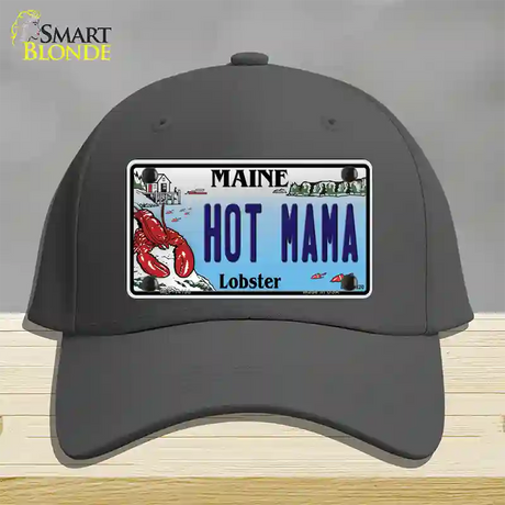 Hot Mama Maine Lobster Novelty License Plate Hat Cotton / Charcoal