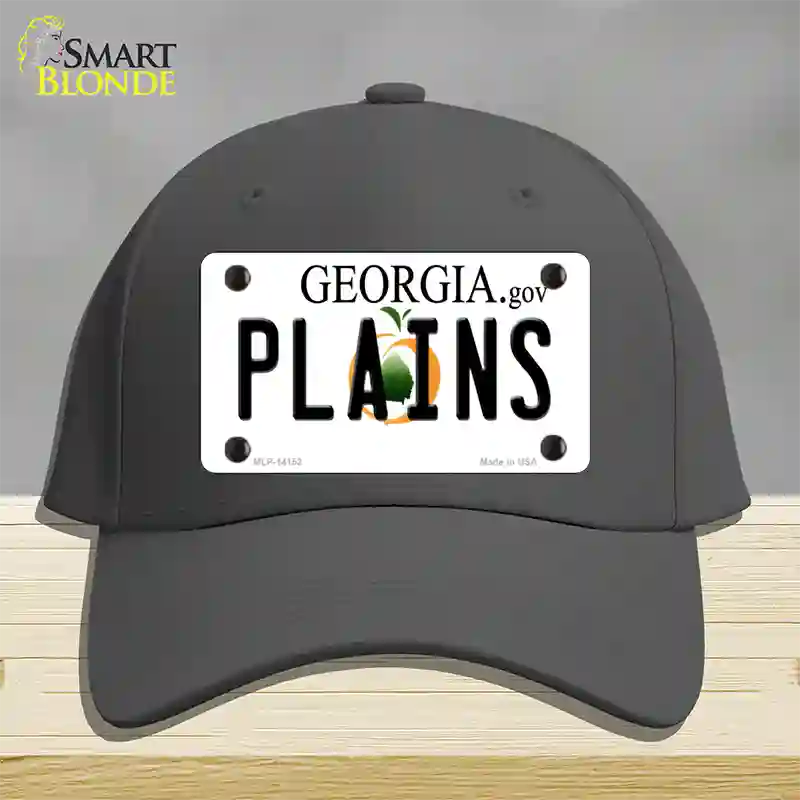 Plains Georgia Novelty License Plate Hat Cotton / Charcoal