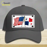 Panama Crossed US Flag Novelty License Plate Hat Cotton / Charcoal