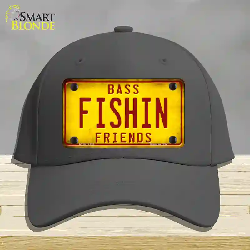 Fishin Friends Novelty License Plate Hat Cotton / Charcoal