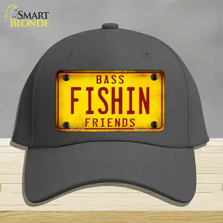 Fishin Friends Novelty License Plate Hat Cotton / Charcoal