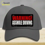 Warning Asshole Driving Novelty License Plate Hat Cotton / Charcoal