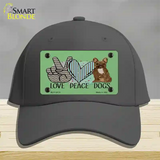 Peace Love Dogs Novelty License Plate Hat Cotton / Charcoal