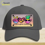 Peace Love Summer Novelty License Plate Hat Cotton / Charcoal