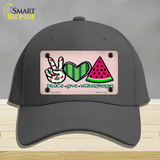 Peace Love Watermelon Novelty License Plate Hat Cotton / Charcoal