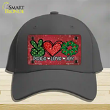 Peace Love Joy Novelty License Plate Hat Cotton / Charcoal