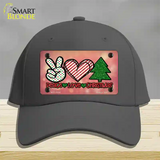 Peace Love Christmas Novelty License Plate Hat Cotton / Charcoal