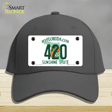 420 Florida Novelty License Plate Hat Cotton / Charcoal