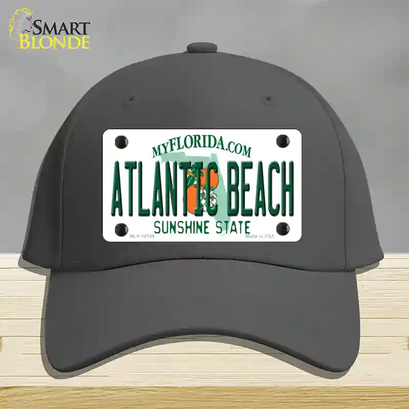 Atlantic Beach Florida Novelty License Plate Hat Cotton / Charcoal