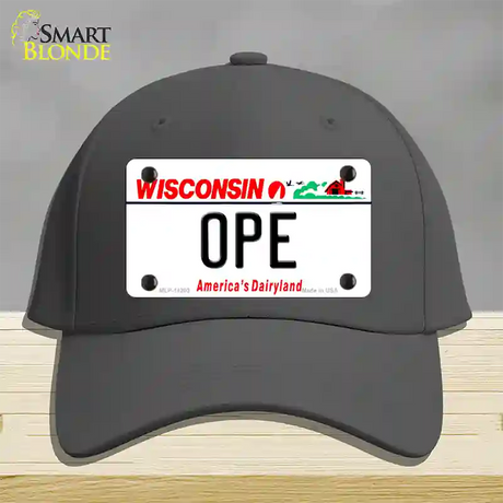 Ope Wisconsin Novelty License Plate Hat Cotton / Charcoal