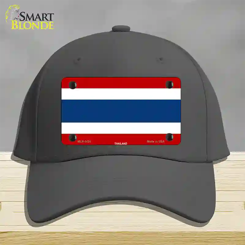 Thailand Flag Novelty License Plate Hat Cotton / Charcoal