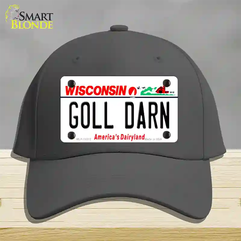 Goll Darn Wisconsin Novelty License Plate Hat Cotton / Charcoal