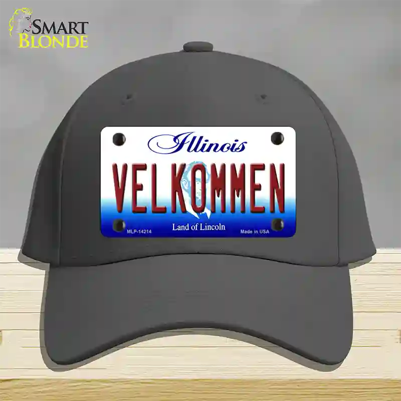 Velkommen Illinois Novelty License Plate Hat Cotton / Charcoal