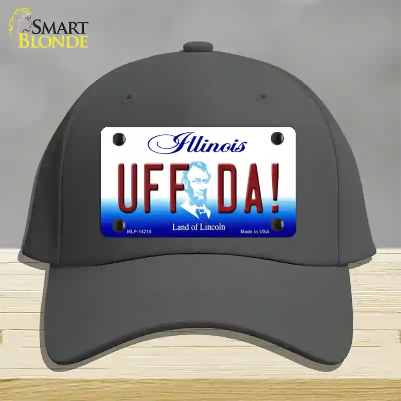 Uff Da Illinois Novelty License Plate Hat Cotton / Charcoal