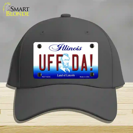 Uff Da Illinois Novelty License Plate Hat Cotton / Charcoal