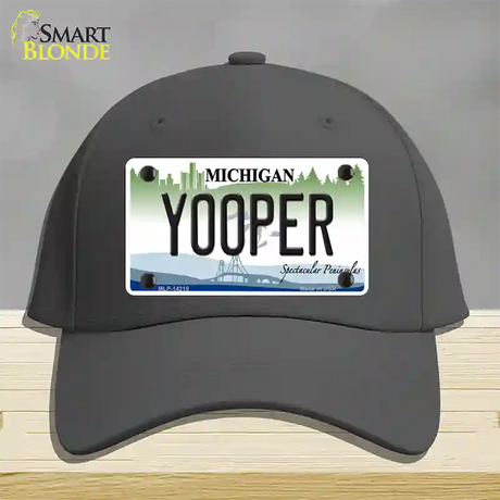 Yooper Michigan Novelty License Plate Hat Cotton / Charcoal