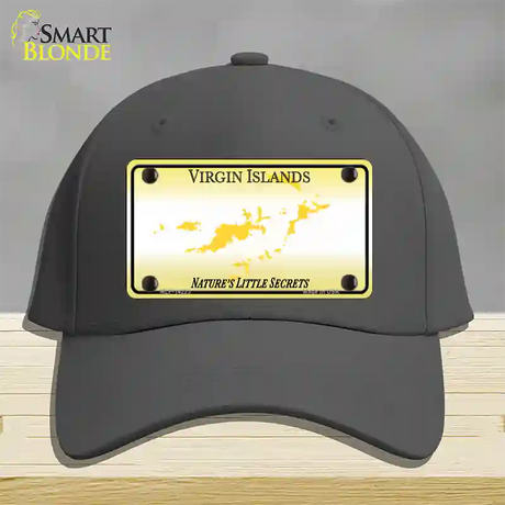 Virgin Islands Blank Novelty License Plate Hat Cotton / Charcoal