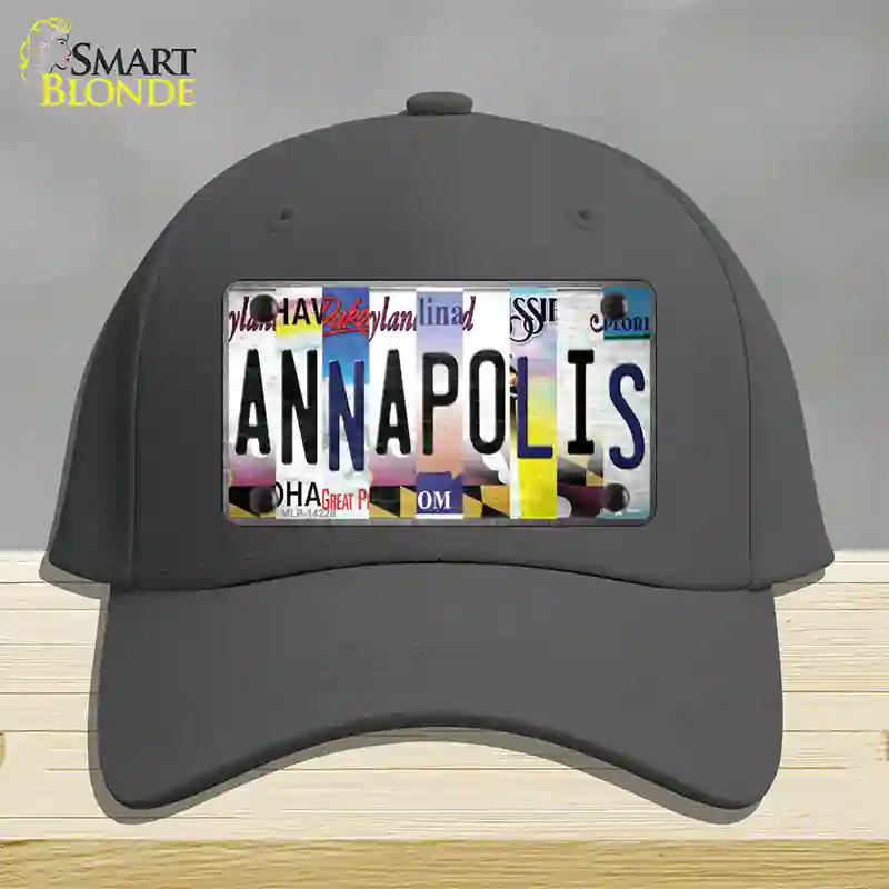 Annapolis Strip Art Novelty License Plate Hat Cotton / Charcoal