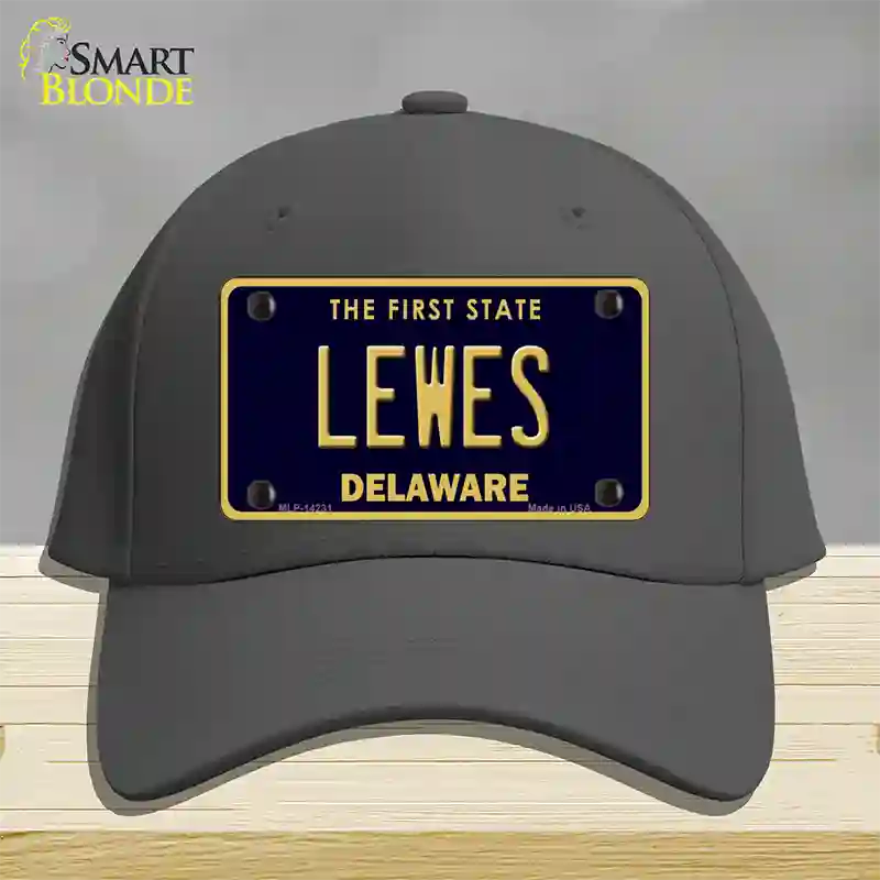 Lewes Delaware Novelty License Plate Hat Cotton / Charcoal