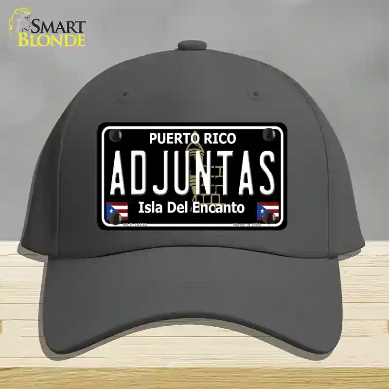 Adjuntas Puerto Rico Black Novelty License Plate Hat Cotton / Charcoal