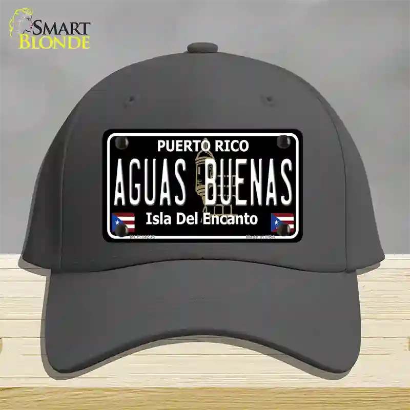 Aguas Buenas Puerto Rico Black Novelty License Plate Hat Cotton / Charcoal