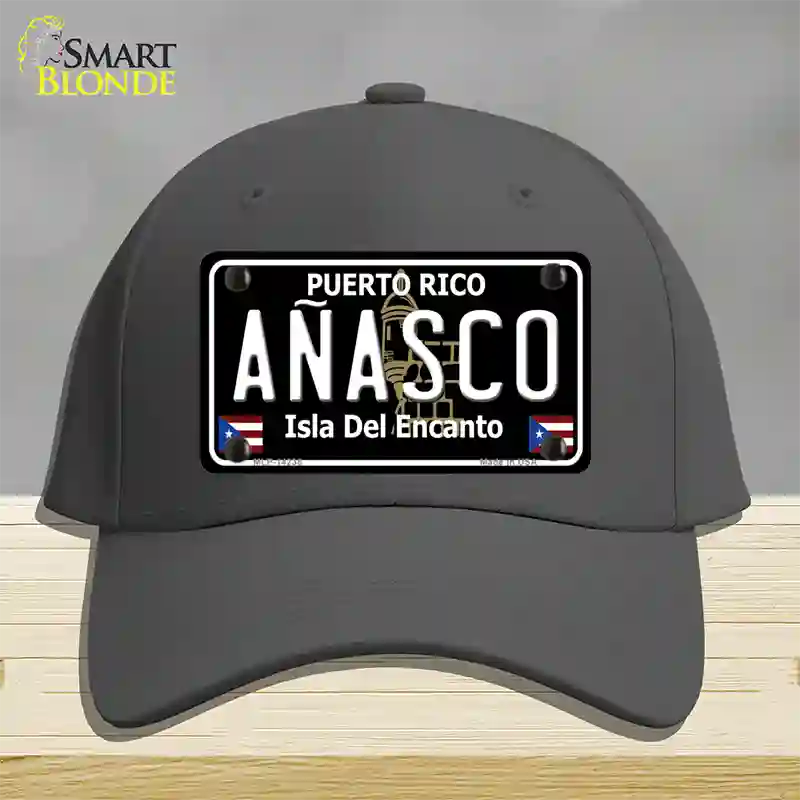 Anasco Puerto Rico Black Novelty License Plate Hat Cotton / Charcoal