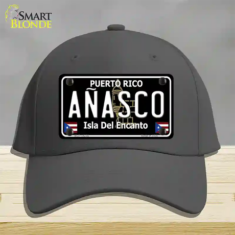 Anasco Puerto Rico Black Novelty License Plate Hat Cotton / Charcoal