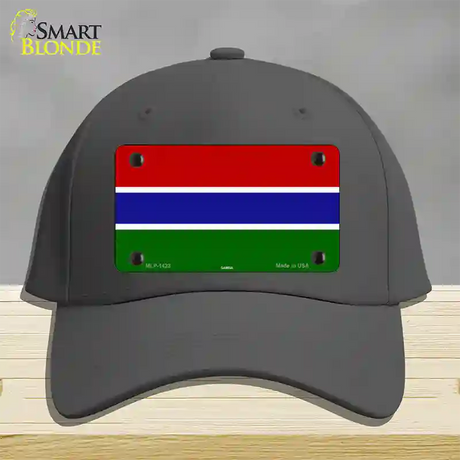 Gambia Flag Novelty License Plate Hat Cotton / Charcoal