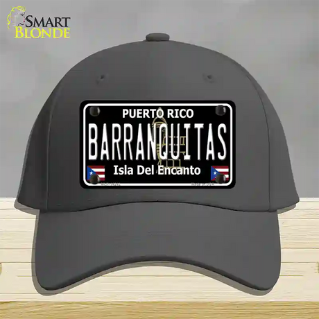 Barranquitas Puerto Rico Black Novelty License Plate Hat Cotton / Charcoal