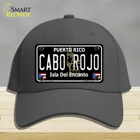 Cabo Rojo Puerto Rico Black Novelty License Plate Hat Cotton / Charcoal