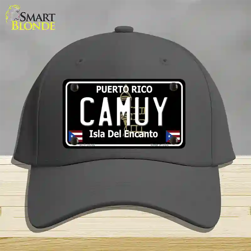 Camuy Puerto Rico Black Novelty License Plate Hat Cotton / Charcoal