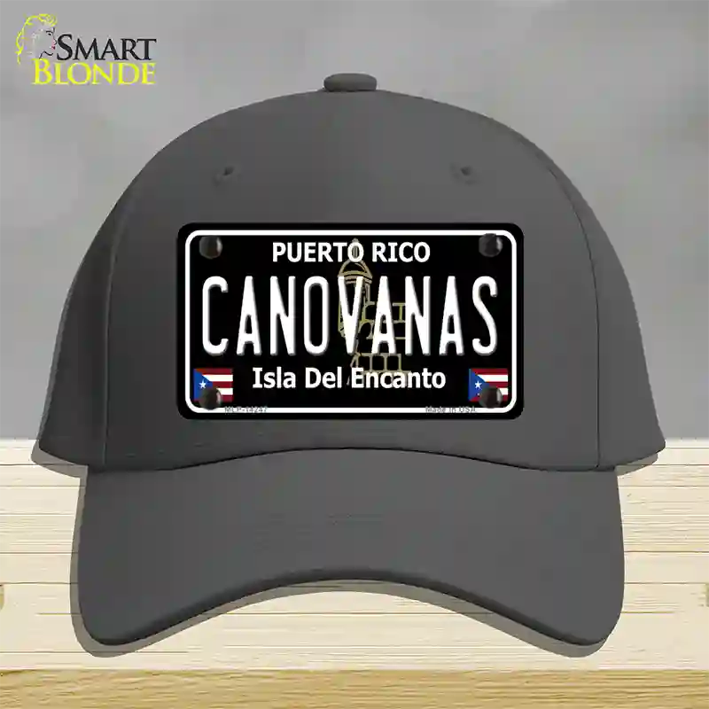 Canovanas Puerto Rico Black Novelty License Plate Hat Cotton / Charcoal