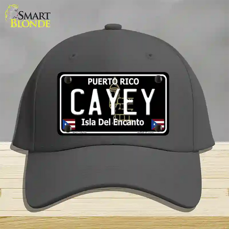 Cayey Puerto Rico Black Novelty License Plate Hat Cotton / Charcoal