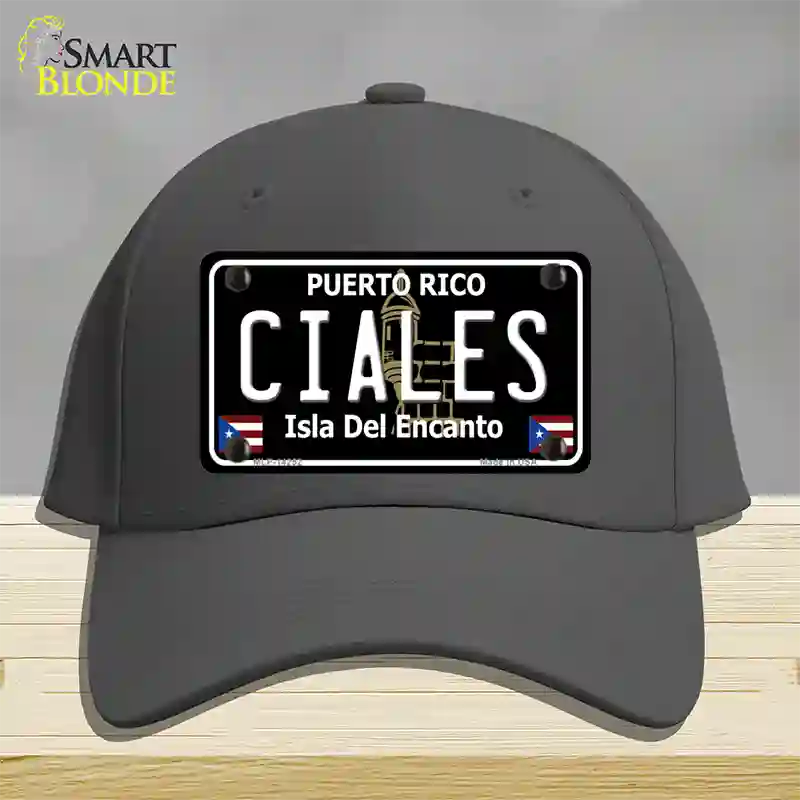 Ciales Puerto Rico Black Novelty License Plate Hat Cotton / Charcoal