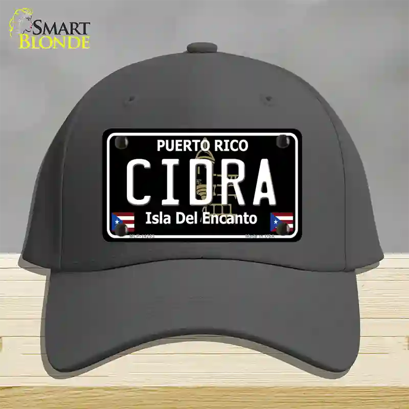 Cidra Puerto Rico Black Novelty License Plate Hat Cotton / Charcoal