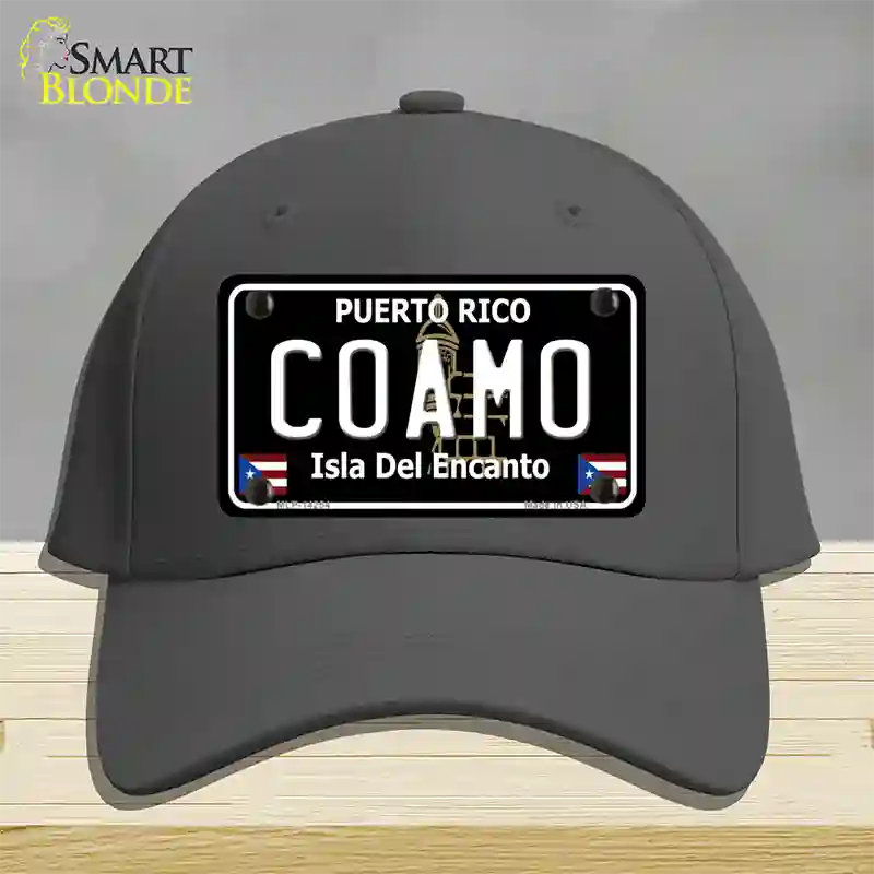 Coamo Puerto Rico Black Novelty License Plate Hat Cotton / Charcoal