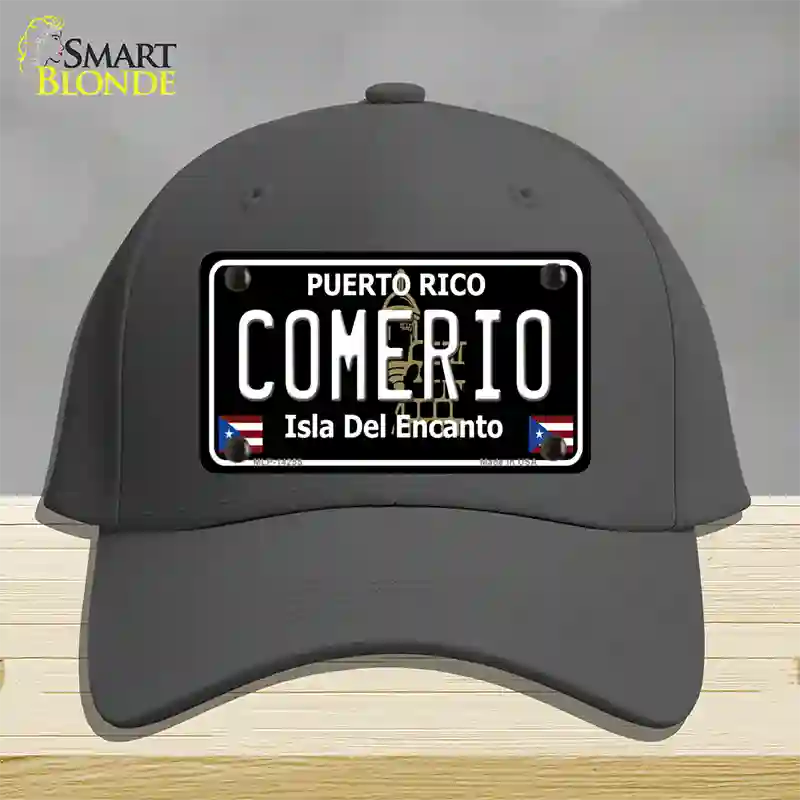 Comerio Puerto Rico Black Novelty License Plate Hat Cotton / Charcoal